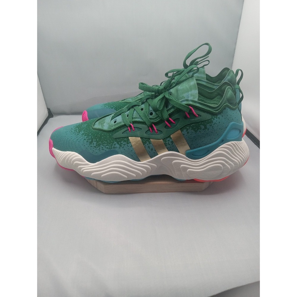 Adidas Men Trae Young 3 Basketball Shoes Dark Green Gold Size‎ 11.5